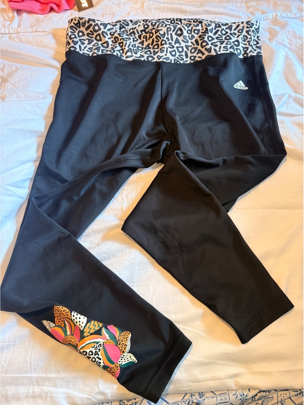 Adidas x Farm Primegreen black white cheetah print leggings 2XL